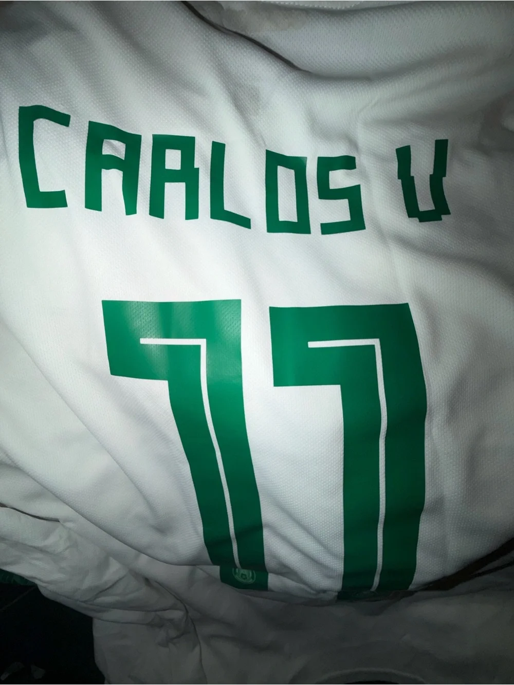 Adidas 2018 Russia WC Carlos Vela #11 Jersey with Green and Maroon Stripes